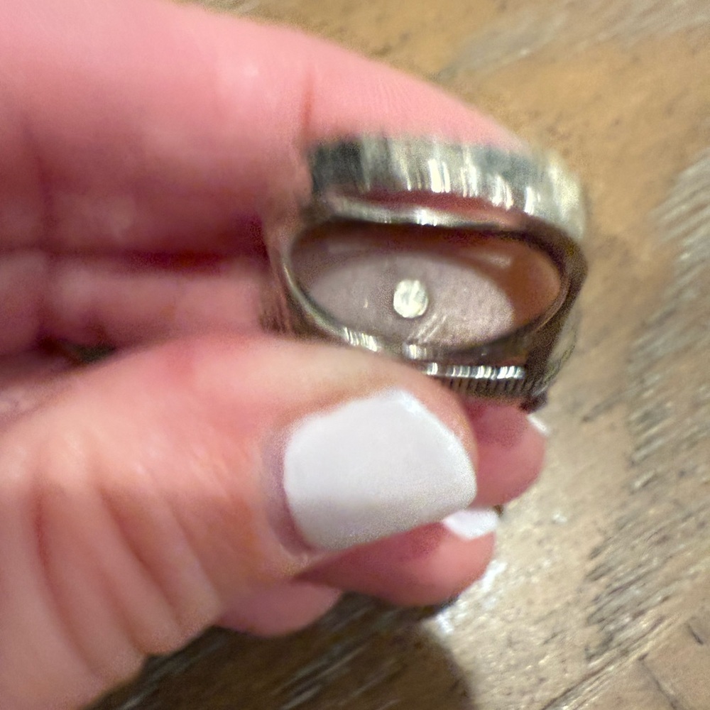 Silpada Pink and Sterling Silver Ring, size 4-4.5 cocktail ring - Picture 6 of 9